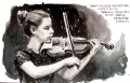 Artist James Gurney sketches a student violinist performing in the...