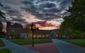 A brilliant sunset illuminates the Scandling Campus Center. See more...