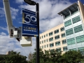 Installation this morning of three 50th Anniversary banners at the...