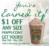 Stop by and enjoy $1 off any size Frappuccino at your Barnes & Noble...
