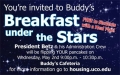 Head over to Buddy's tonight from 9 to 10:30 for "Breakfast Under...