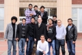 President Shonrock with the Saudi Club members in front of Plumb Hall...