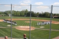 MVNU and Doane getting ready for the game as the national anthem is...