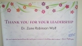 Students, faculty, and staff expressed their gratitude for Dr. Zane...