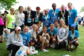 The PE 111 class and a number of professors, staff, and coaches ran...