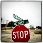 It's not actually on our campus, but this street sign in Lyons, Illinois...