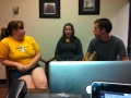 Three of TLU's awesome students chatting online with prospective students...