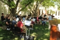 Concert Band makes the most of a beautiful Monday afternoon by rehearsing...