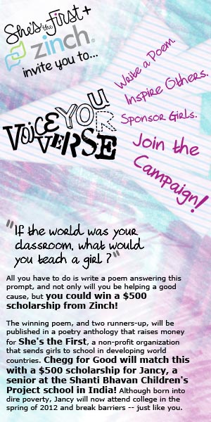 She's the First and Zinch want tyou to voice your verse.